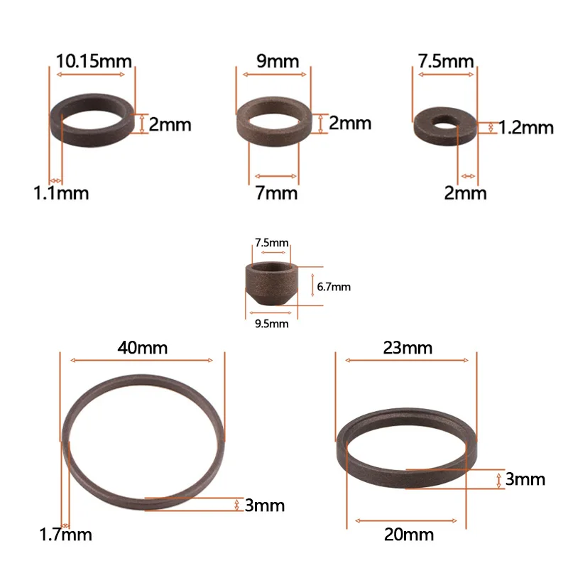 Joint d'étanchéité composite PTFE+copper HPA, joint de piston autolubrifiant, taille personnalisée disponible pour pièces de compresseur pneumatique