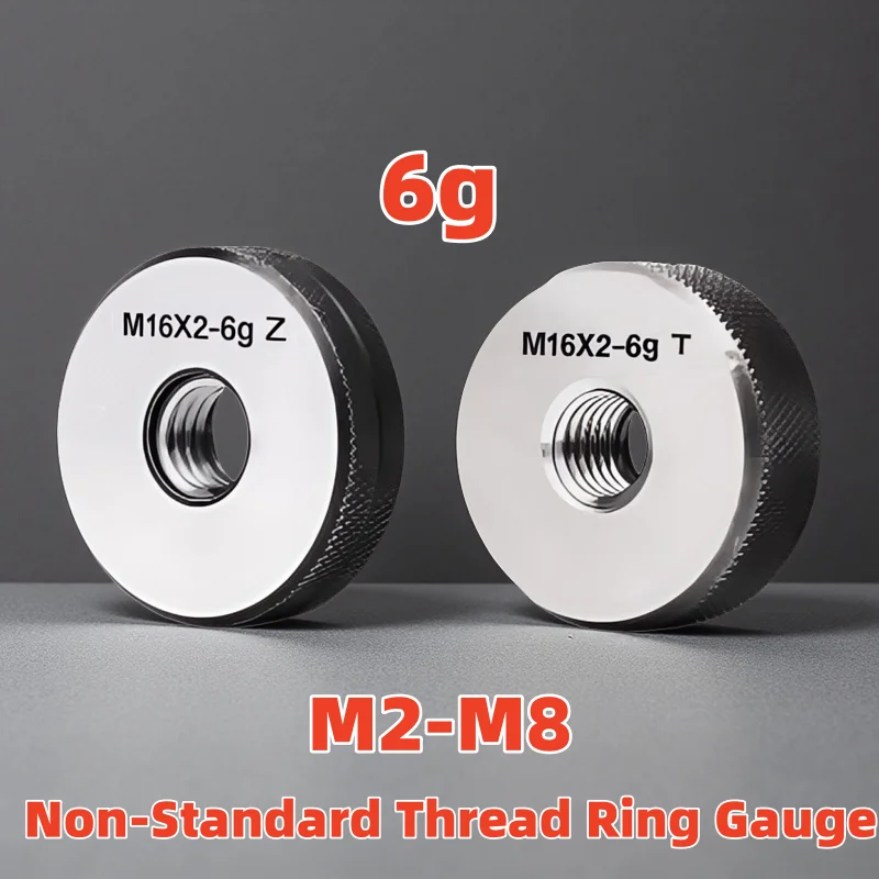 

1SET(1*GO+1*NOGO) Non-Standard Metric Fine Tooth Thread Ring Gauge M2 M3M4 M5 M6 M7 M8 6g