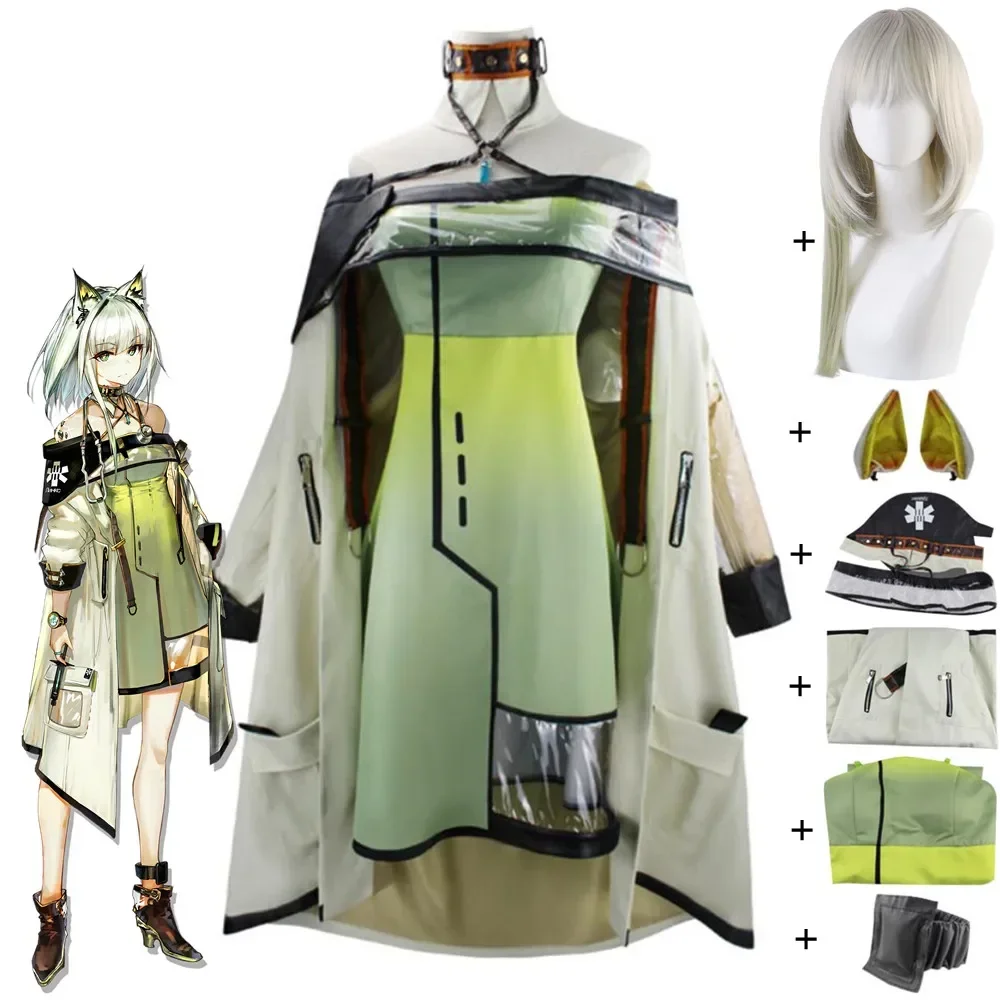 Anime Game Arknights Terra Rhodes Island Kal'tsit KALTSIT M3 AMa-10 Cosplay Costume Halloween Clothes for Sexy Woman Suit Wig