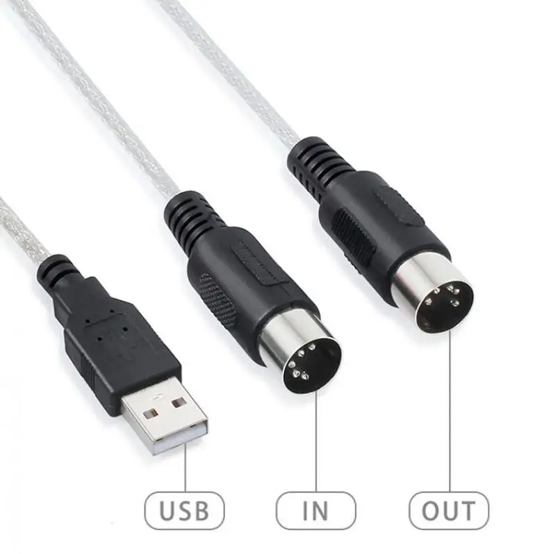 Usb To Midi Cable Converter 2 In 1 To Pc Audio Output Editing for Piano Electronic Electronic Musical Instruments