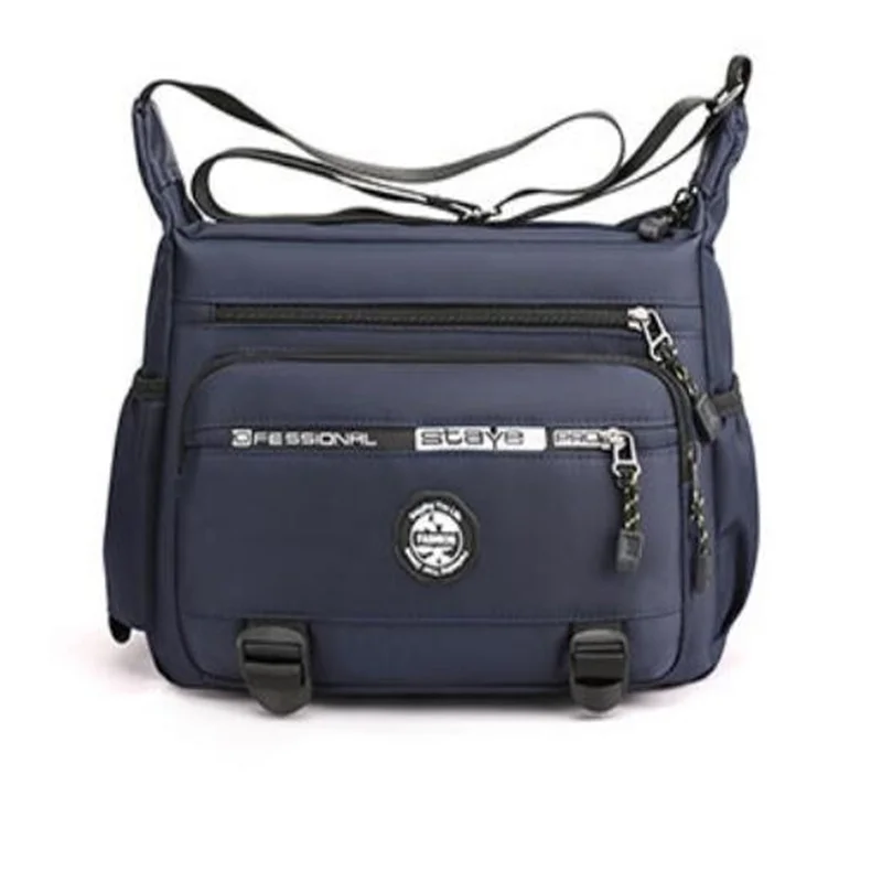 Bolsa de ombro Oxford masculina, com várias camadas, grande capacidade, tiracolo única, bolsa mensageiro de luxo, casual