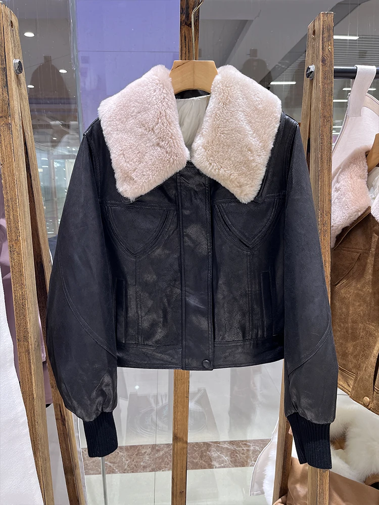 2025 moda mujer chaqueta de plumón de pato abrigo de gamuza Artificial manga larga Casual cálido mujer invierno prendas de vestir de lujo para mujer