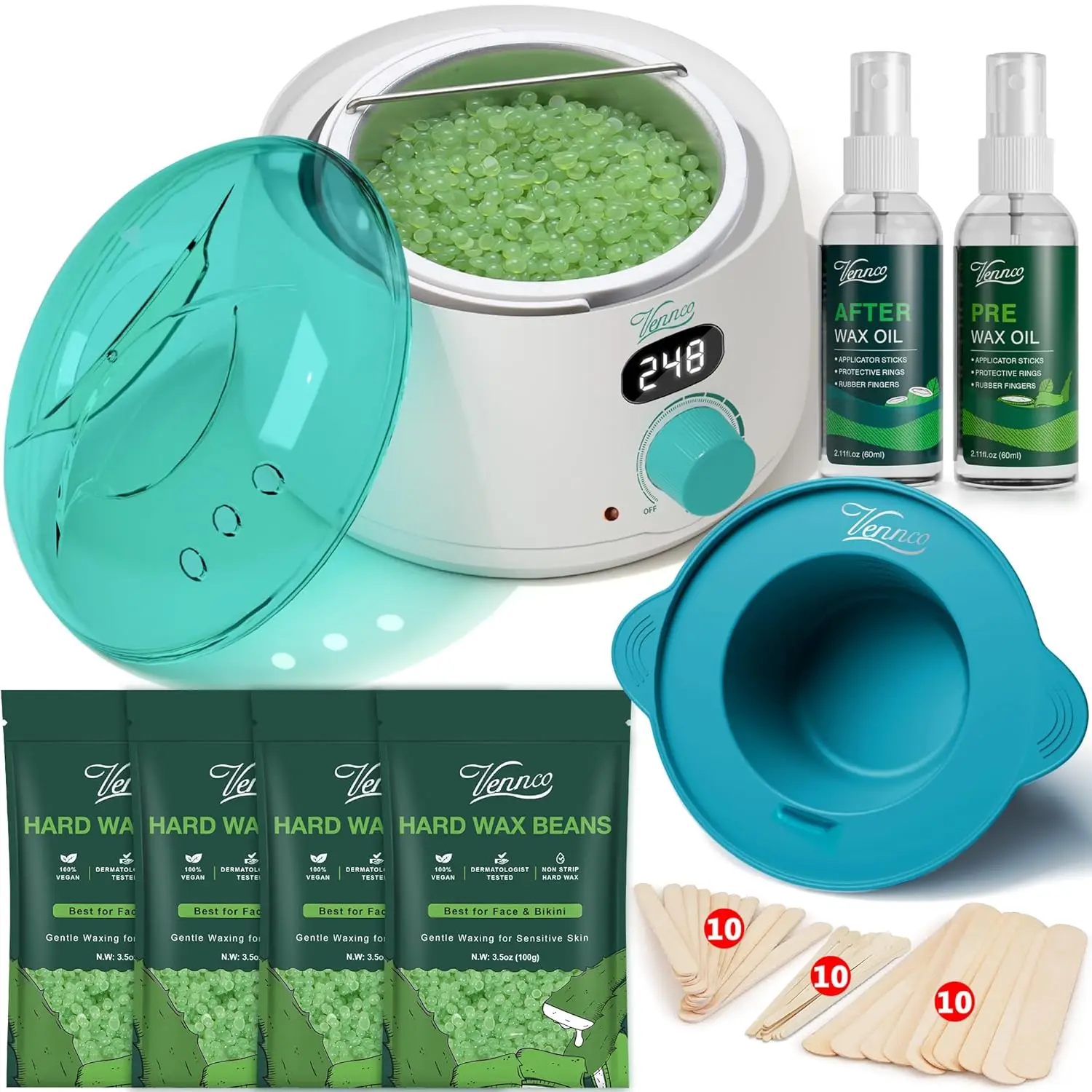 

Waxing Kit for Women Men - Premium Digital Wax Melt Warmer Kit for Sensitive Skin Coarse Hair Removal