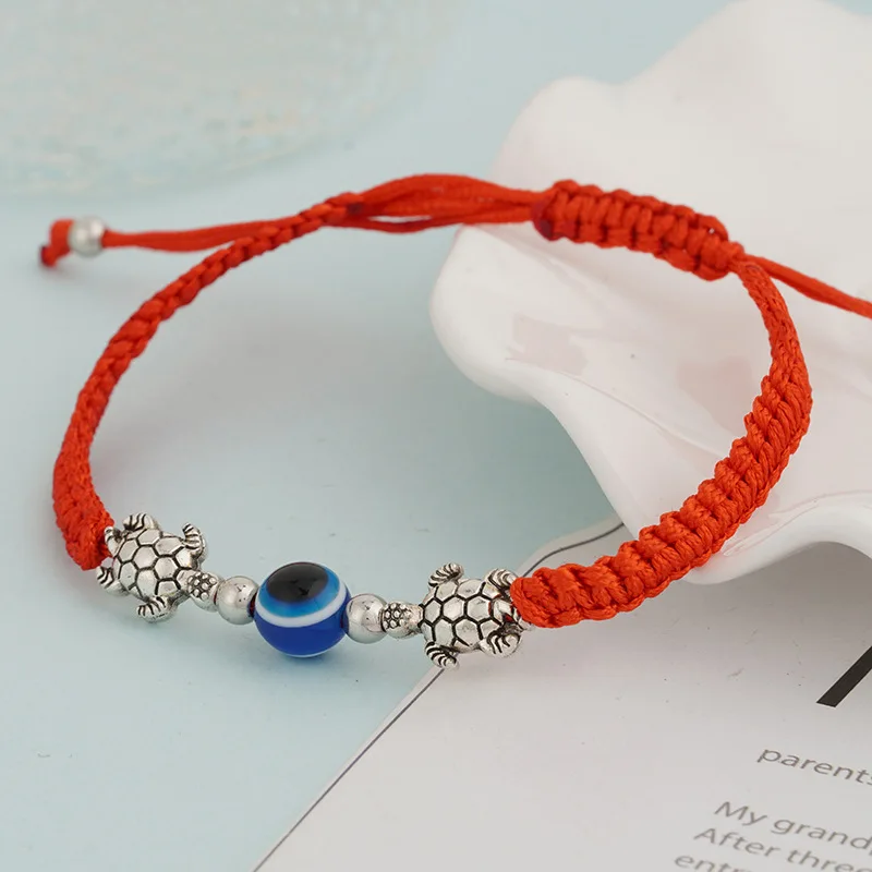 Evil Turkish Blue Eye Bracelet for Men Women Handmade Woven Red Thread Adjustable Braided Bracelet Lucky Prayer Pulsera Jewelry