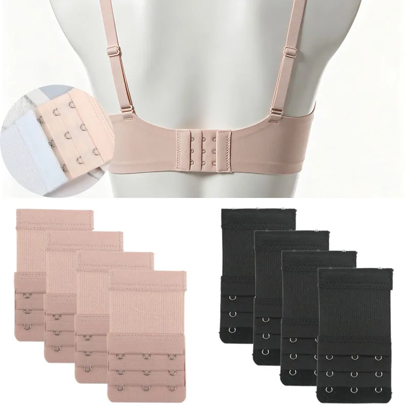 4PCS 3hook Bra Strap Extenders Comfortable Adjustable Bra Straps No Bra Look Ladies Lingerie Clothing Accessories