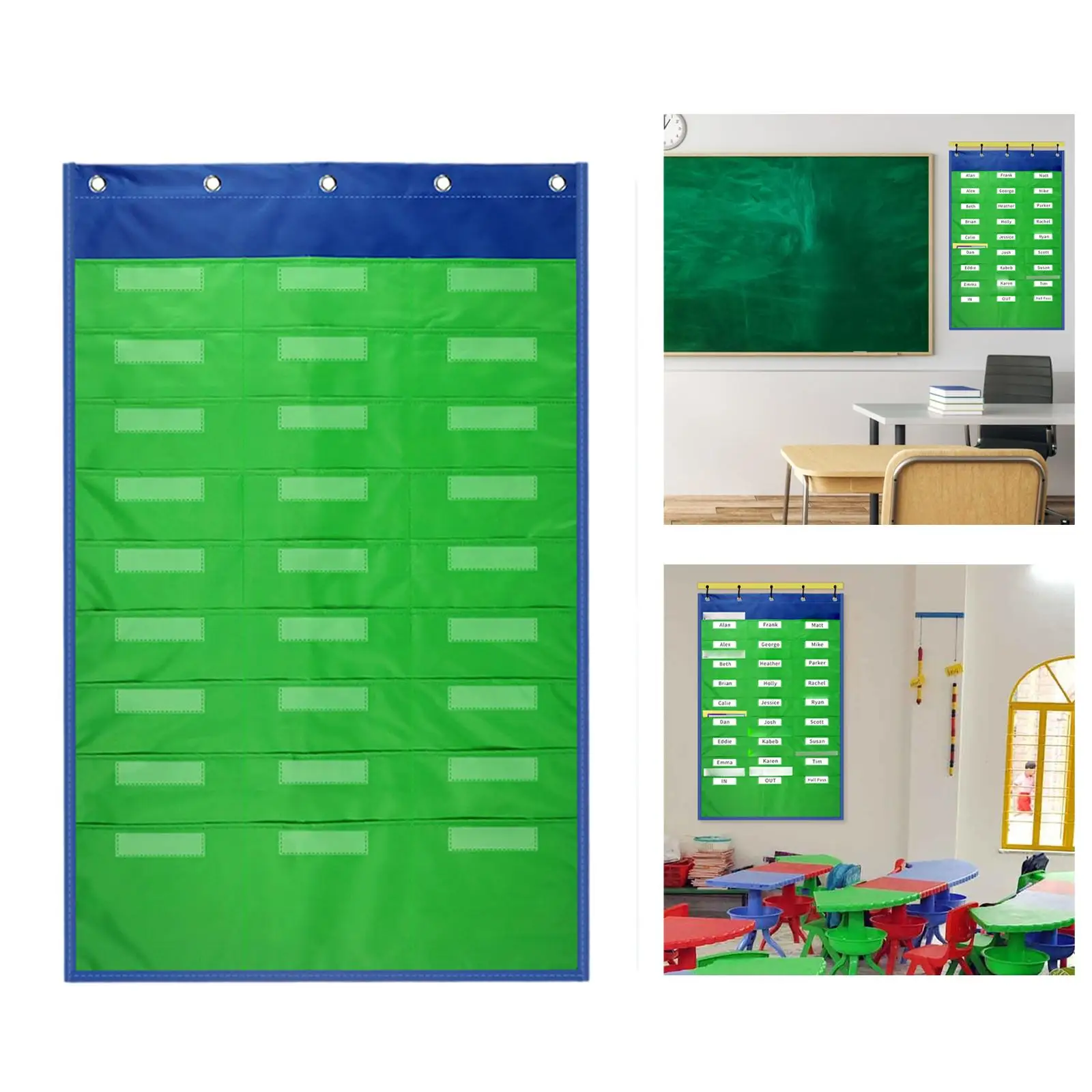 Tableau de poche de rangement mural avec 5 cintres, fichier de bureau suspendu, dossier de 27 poches, chambre d'évaluation d'irritation, maison et école