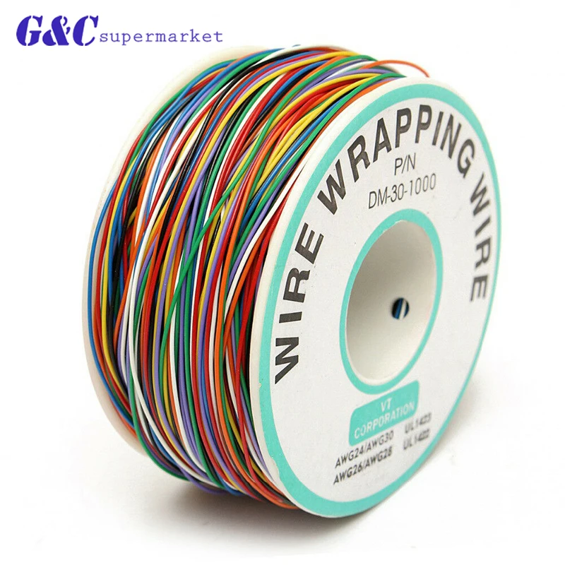 Flexible insulated wire 250M 8P / N B-30-1000 30AWG wrapped cable winder electronics electronics accessories