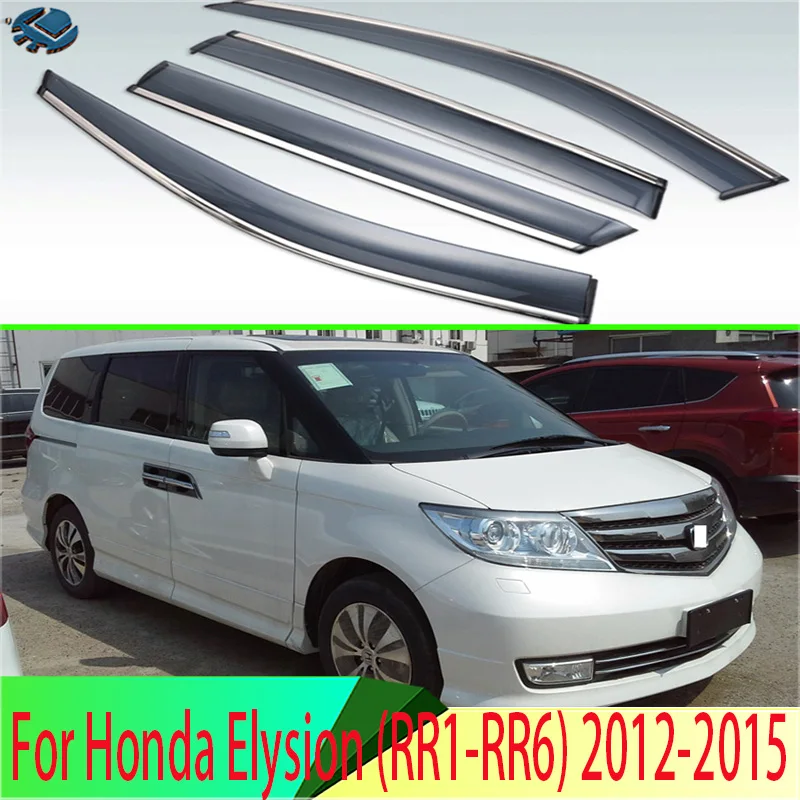 For Honda Elysion (RR1-RR6) 2012-2015 2013 2014 Plastic Exterior Visor Vent Shades Window Sun Rain Guard Deflector 4pcs