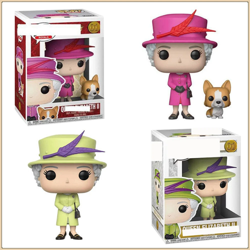 FUNKO POP Elizabeth II Actionfiguren „Deep Loved By The Queen of England“, süßes, elegantes Q-Version-Peripherie-Modell, Spielzeug, Geschenk für Kinder