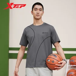 Xtep Short Sleeve Knitted Shirt For Men 2024 Summer Sweat-Absorbing Men's T-shirt Sporty Comfortable Outdoor Tops 876229010006