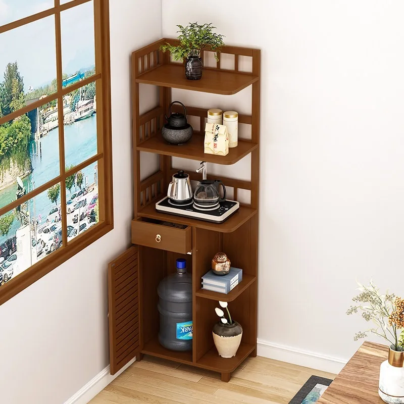 Tea cabinet household corner boiling water rack table side set Bogu storage storage display shelf