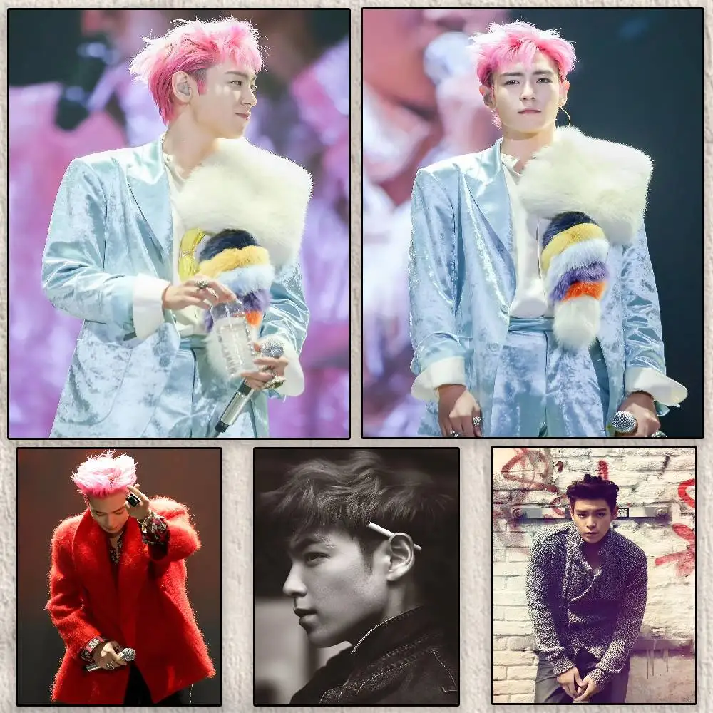 

Hot Singer Kpop T-Top Bigbang Poster Modern Waterproof HD Wall Art Decal Self-Adhesive Aesthetic Decor for Home Living Room Bedr