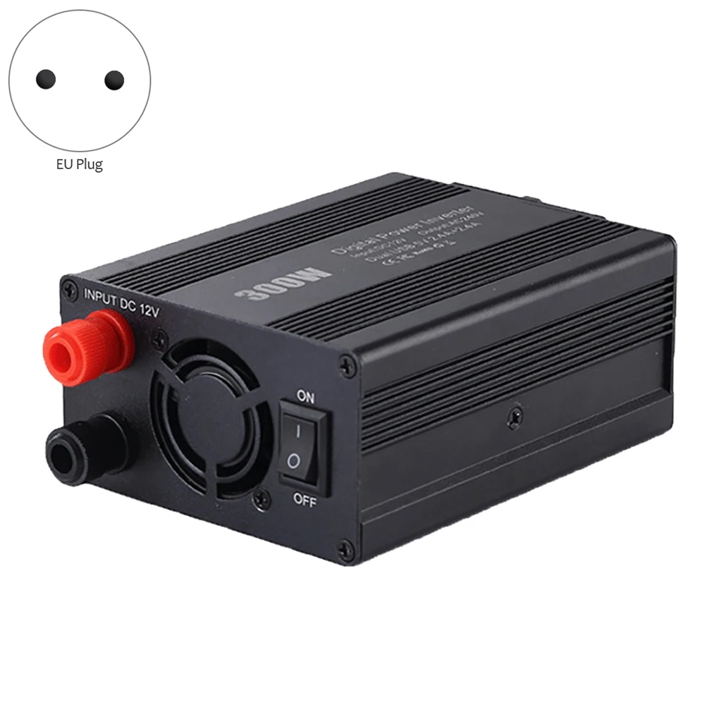 300W Power Inverter DC12V to AC220V 230V Power Converter Splitter Double USB Fast Charging Car Power Inverter EU