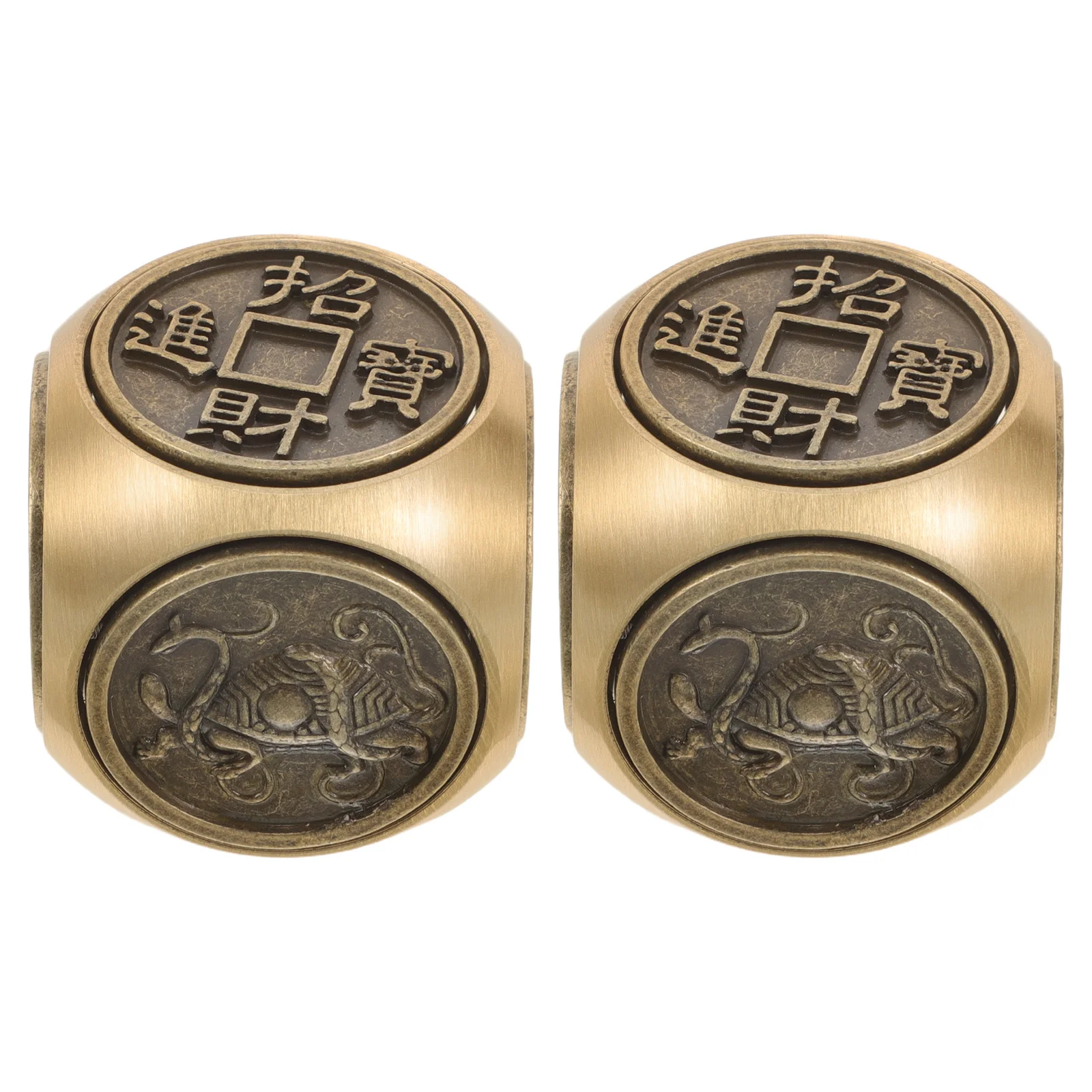 

2Pcs Brass Handball Unique Metal Cool Office Gadget Retro Spinner Desk Game Relaxation Fitness Hand Exercise