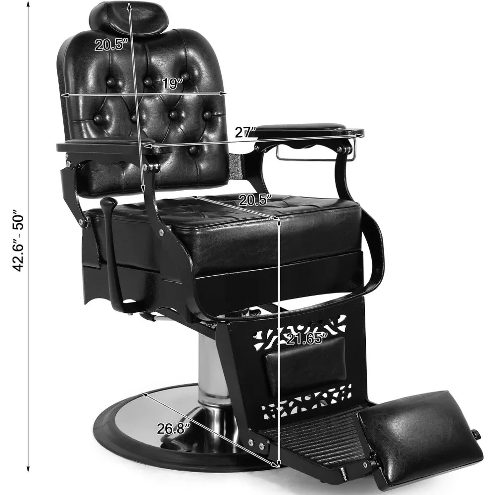 Heavy Duty Hydraulic Recline Salon Chair Classic Barber Chairs for Hair Stylist Tattoo Chair Barbers Salon, Barber Chairs