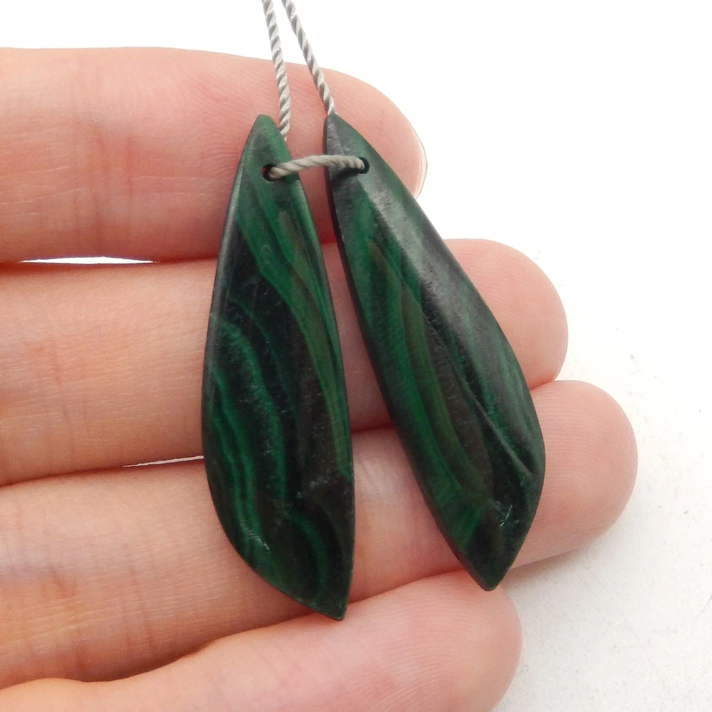 Natural Malachite Earrings Beads For Womens,Unique Gift DIY Semiprecious Stone Jewelry Accessories Genuine stone