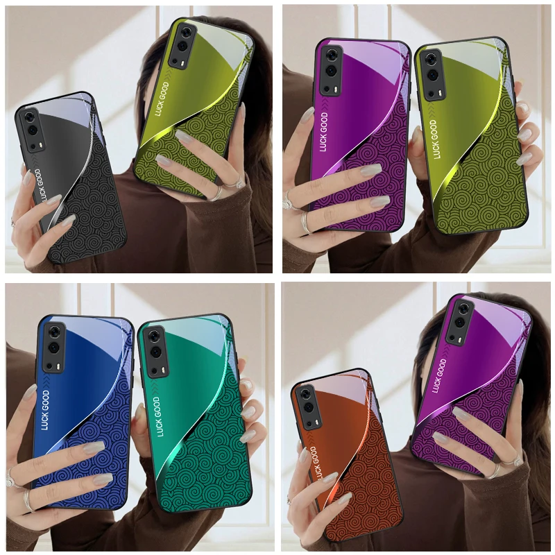 Phone Cases Vivo - Capa de Telefone de Vidro Preto
