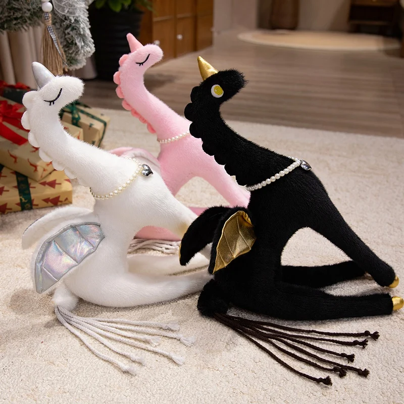 

50/70CM Cute Flying Horse Plush Toys Soft Stuffed Animal Doll Horse With Wings Giant Unicorn Plush Toy Nice Xmas Gifts