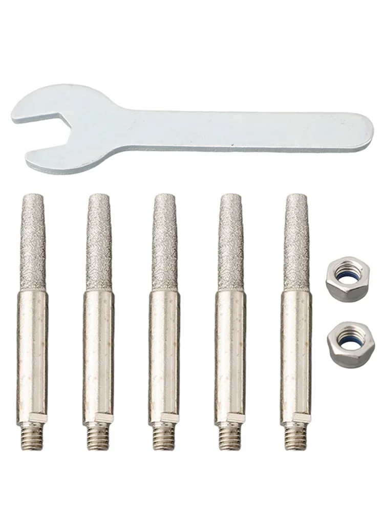 Grinding Sanding Head Polishing Wheel Chainsaw Sharpener Parts Coated Grinding Head Cylindrical Burr Abrasive Tools 4 5 6mm