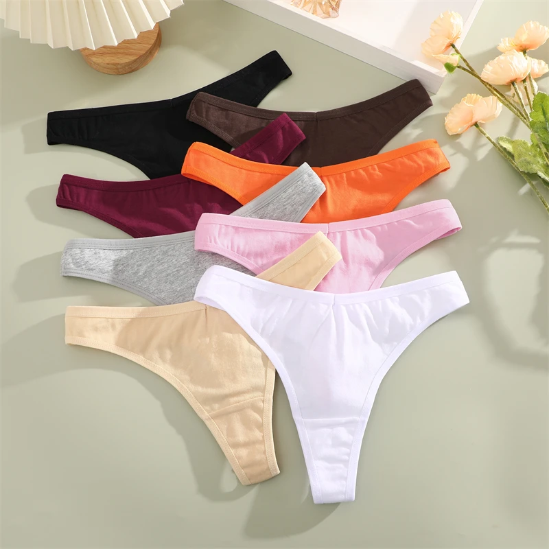 Women’s 3-Piece Cotton-Blend Thong Set – Low-Rise Seamless Panties S38e1cefb1d594951bdc463646f1145d0p
