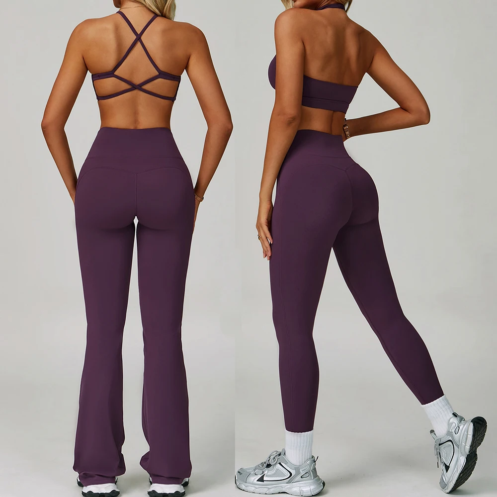 

2PCS Sport Suit Women Sportswear Yoga Set Gym Workout Clothes Sports Bra Gym Crop Top High Waist Leggings Fitness Sports Wear