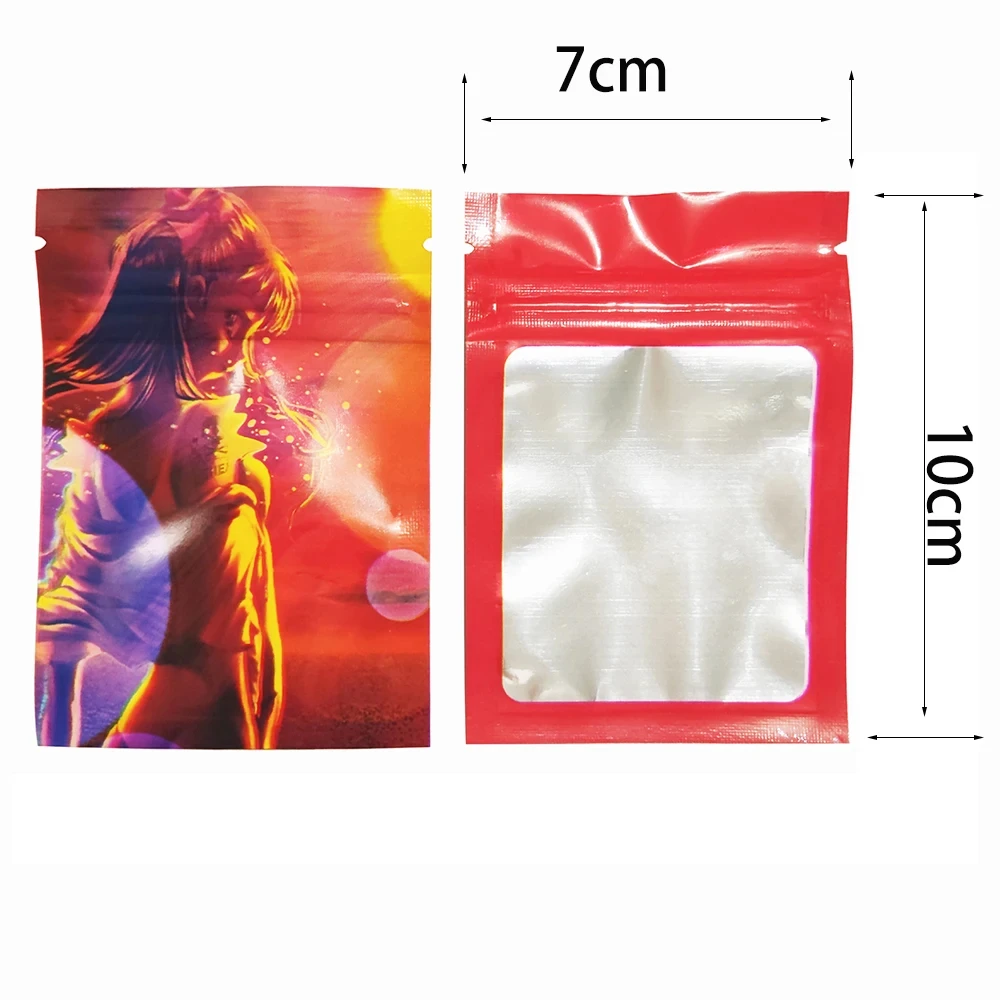 Foil Plastic Bags Baggie Pouch Waterproof Jewelry Coffee Bean Candy 7x10M Portable Ziplock Storage Bag Various Patterns