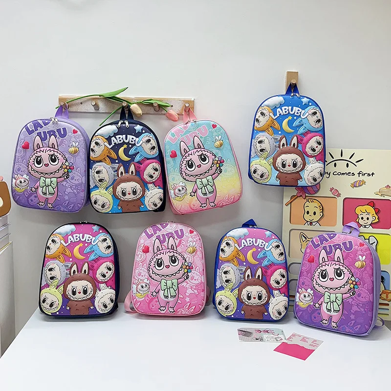 

Hot Labubu New Children'S Backpack Eva Cartoon 14 Inch Hard Shell Bag 3d Stereoscopic Backpack Cute Kawaii Schoolbag Boy Gift