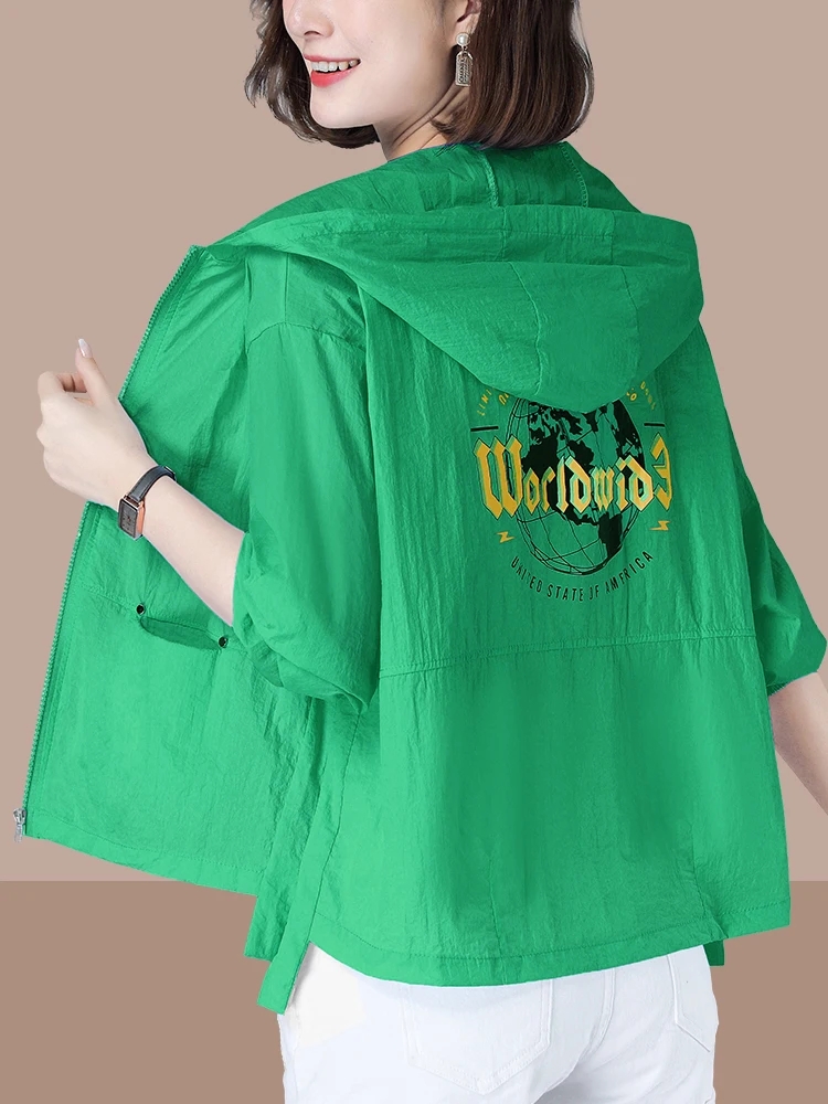

Women's Summer New Sle Mommy Sun Protection Clothing ort Thin Casual Breathable Open Cardigan Loose Fit Long Sve