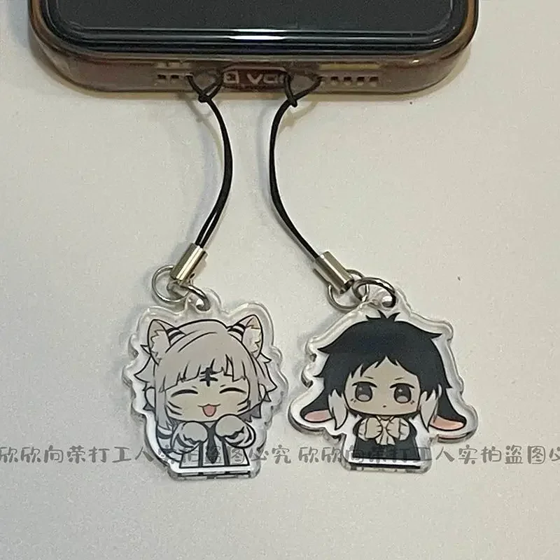 Bungo streunende Hunde q Version Anime Telefon Lanyard Dazai Osamu Nakahara Chuuya Acryl Anhänger Ornament Riemen niedlichen Cartoon hängen