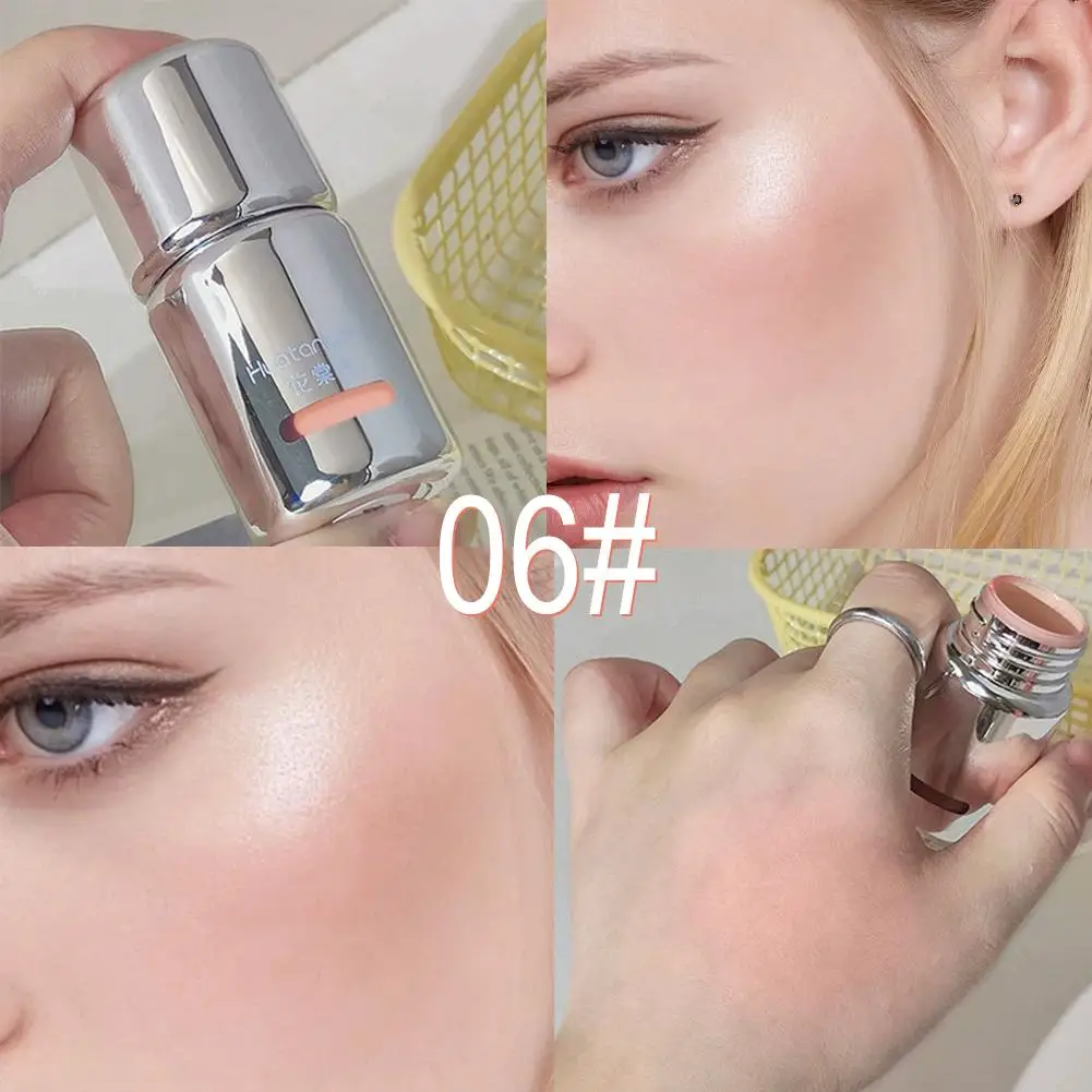 Fard liquido Jelly Color con testa in spugna Evidenzia contorno 3 in 1 per donna, crema idratante per fard per trucco nudo opaco