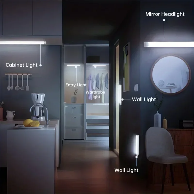 Luz Nocturna LED inalámbrica con Sensor de movimiento, lámpara de armario para cocina, dormitorio, Detector de armario, escalera, retroiluminación