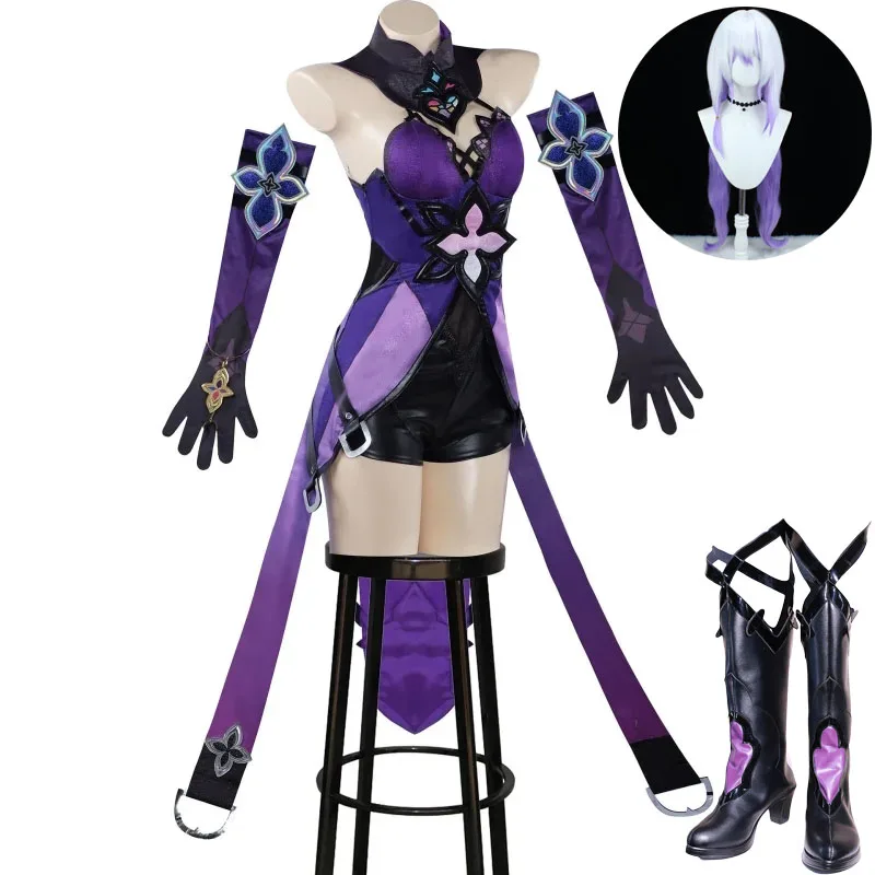 

Black Swan Cosplay HSR Honkai Star Rail Cosplay Costume Wig Shoes Game Suit Women Uniform Dress Halloween Party Role Play Outfit