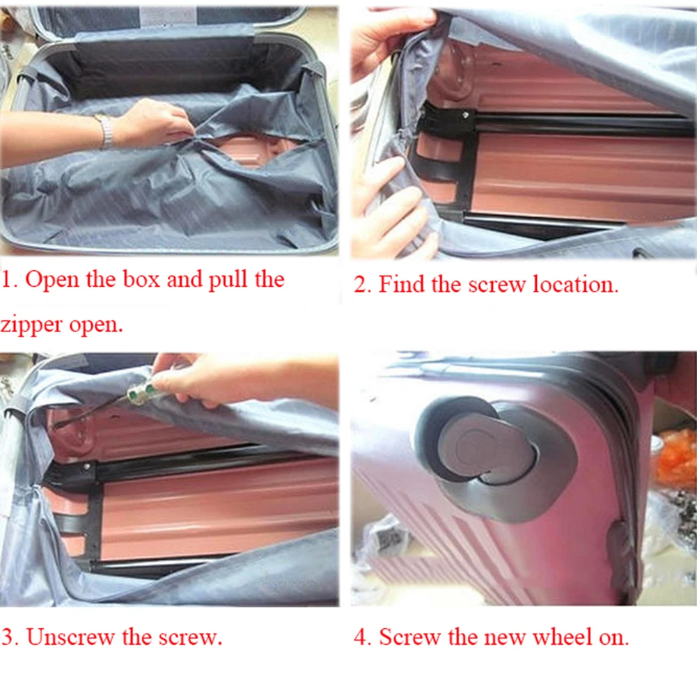 2 قطعة عجلات حقيبة الأمتعة عجلة دوارة عجلات الأمتعة الصامتة استبدال عجلات صندوق جمركي ملحقات عربة عجلات #6