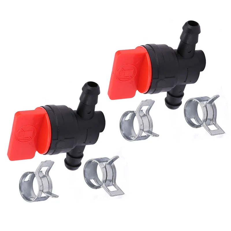 *Color Shut off valves 1 4 Black Red In-Line Parts Power equipment Replacement Small Engines Straight Fuel Hose clamp