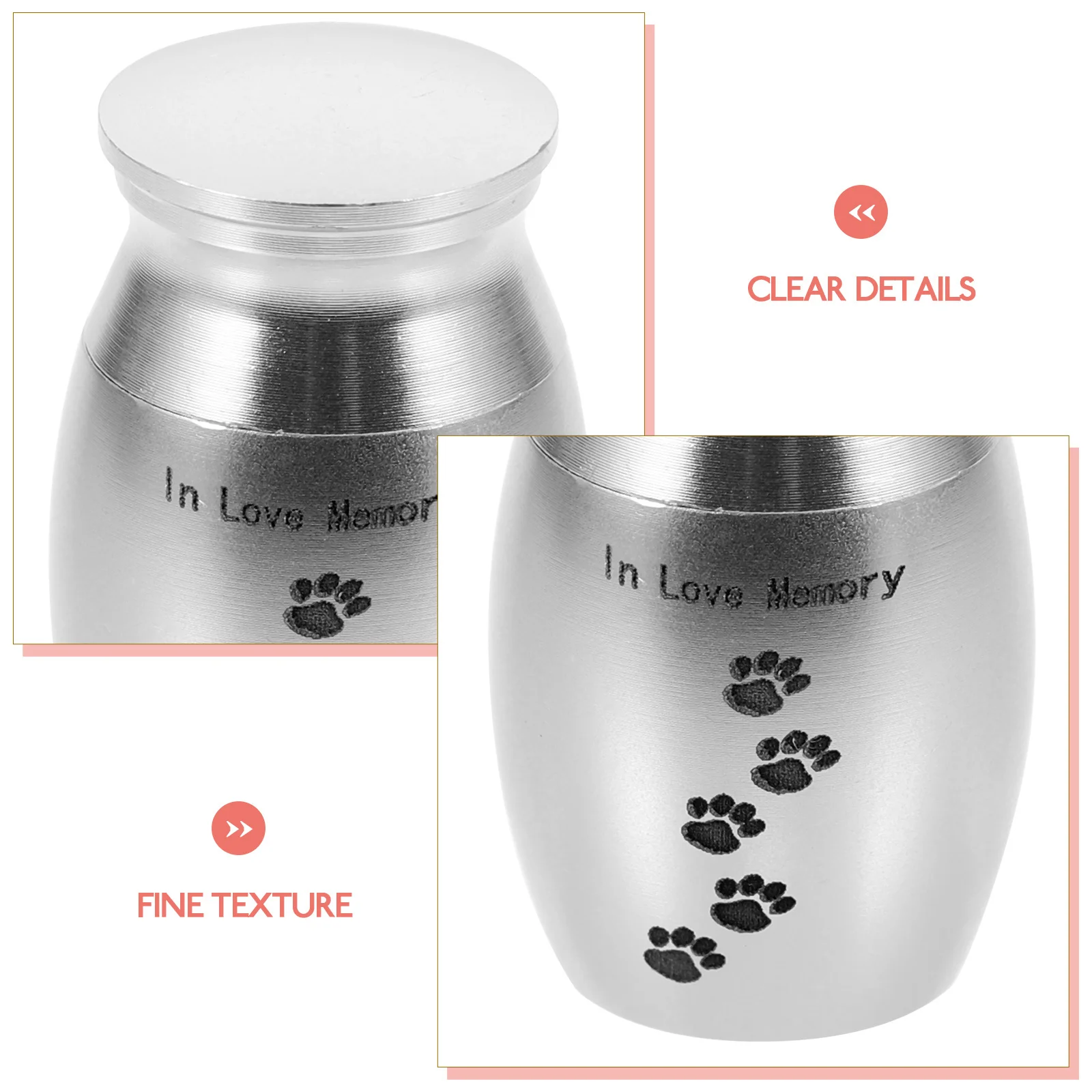 

Alloy Pet Urn Small Size Lightweight with Screw Top for Safe Ashes Keeping Pet Memorial for Cat Dog Cremation Needs