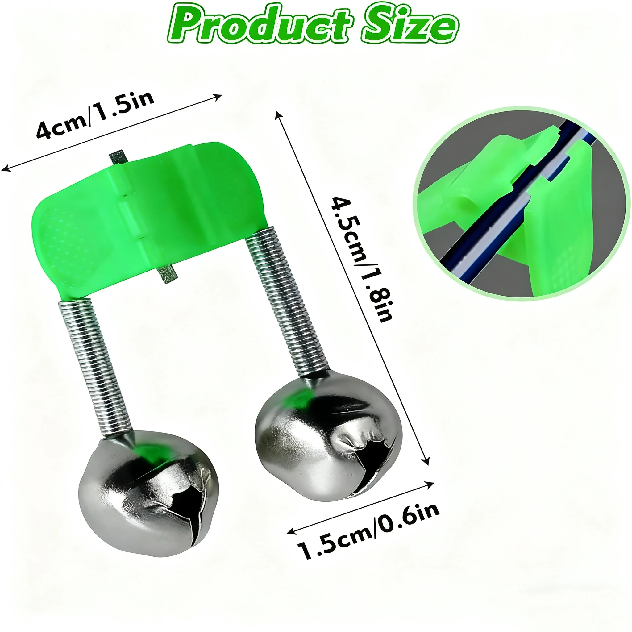 5/10pc Angeln Biss Alarme Angelrute Glocken Twin Glocke Ring Clip Meer Angelrute Spirale Angeln Glocke grün ABS Kunststoff Angeln Zubehör – Detail 1