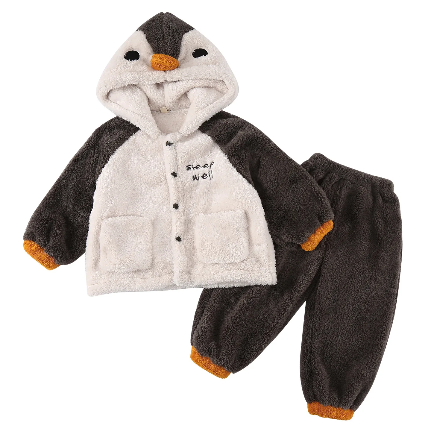 أطفال الفانيلا منامة مجموعة 1-10 سنوات 2025 الخريف الشتاء الحراري الكرتون الأطفال ملابس خاصة ملابس المنزل الفتيان الفتيات المرجان الصوف #5