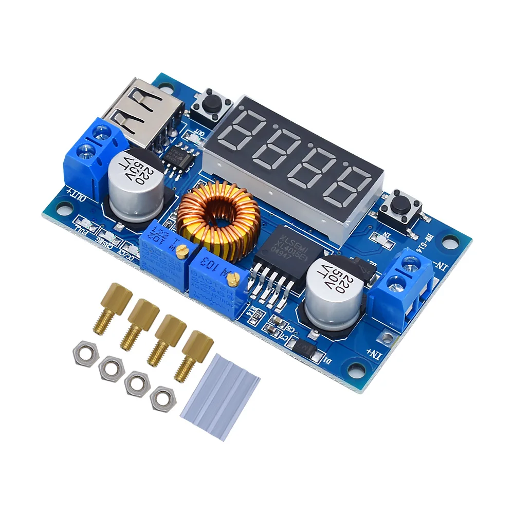 DC-DC 5A Digital LED Drive Lithum Battery Charger Module CC/CV USB Step Down Buck Converter With Voltmeter Ammeter