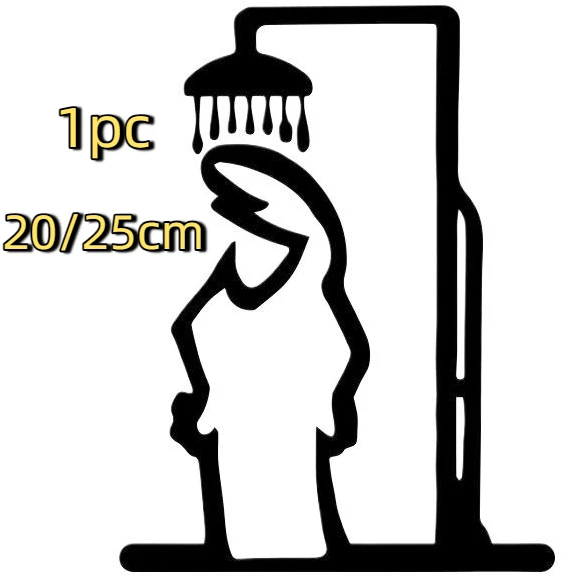 Black Shower Figure Wall Decoration Minimalist Line Metal Bathroom Sign Rustic Door Sign Funny Door Topper Home Decoration