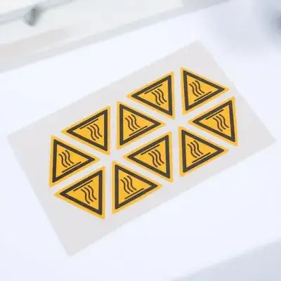 10Pcs Caution High Temperature Sticker Waterproof Scald Warning Decal for Equipment Safety Label Sign Scald Warning Sign Sticker