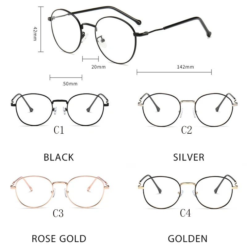 Kacamata bulat transparan bingkai Wanita Pria, Kacamata Anti cahaya biru, kacamata bulat memblokir