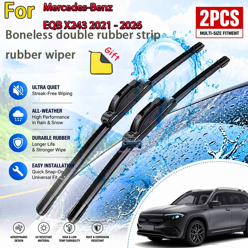 

Front Wiper Blades Set For Mercedes-Benz EQB X243 2021 - 2026 Windshield Windscreen Window 24"22"Modification Parts