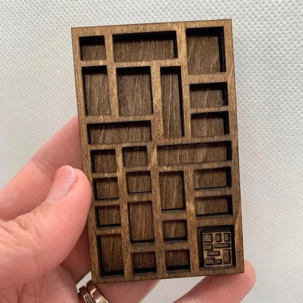 

Miniature Jewelry Holder Miniature Trinket Shelf Wooden Vinatge Multi Compartments Smooth Playhouse Toy Doll House Ornament