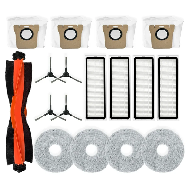 WHYY-For Xiaomi Robot Vacuum X20 Max / D109GL Vacuum Parts Main Roller Side Brush Hepa Filter Mop Cloth Dust Bags