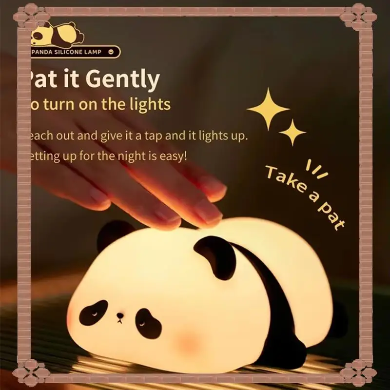 

24-Hour Delivery Panda Pangda LED Novelty Animal Night Lamp Cute Panda Night Light Nightlight Kids Decor,LED Dimming Lamp Cool G