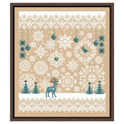 Kit punto croce neve caduta cervo animale aida tessuto 18ct 14ct 11ct lino lino cotone filo ricamo kit fai da te set