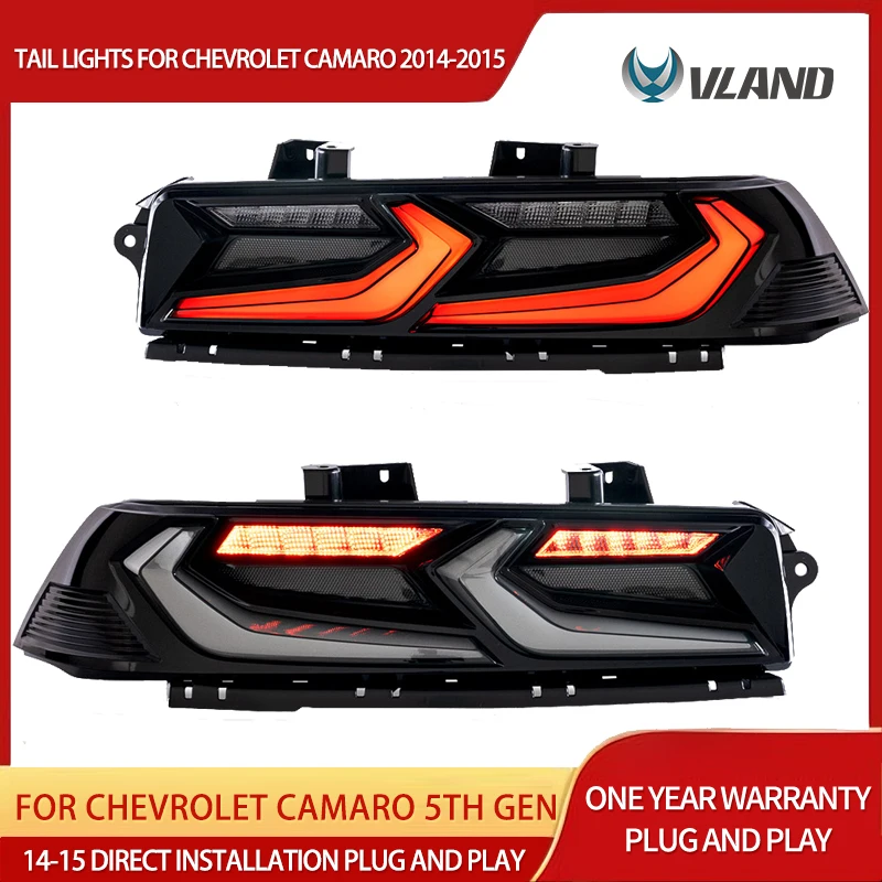 Vland 2014-2015 Camaro 5th Gen Facelift LED Tail Lights, High-Quality Sequential Turn Signal,Custom Upgrade for Enhanc