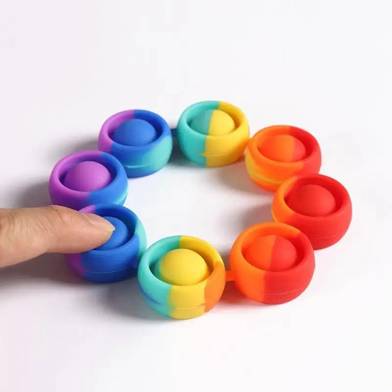 3Pcs Kids Fidget Bracelet Push Bubble Stress Reliever Anti Anxiety Sensory Toys For Special Needs ADHD Autism