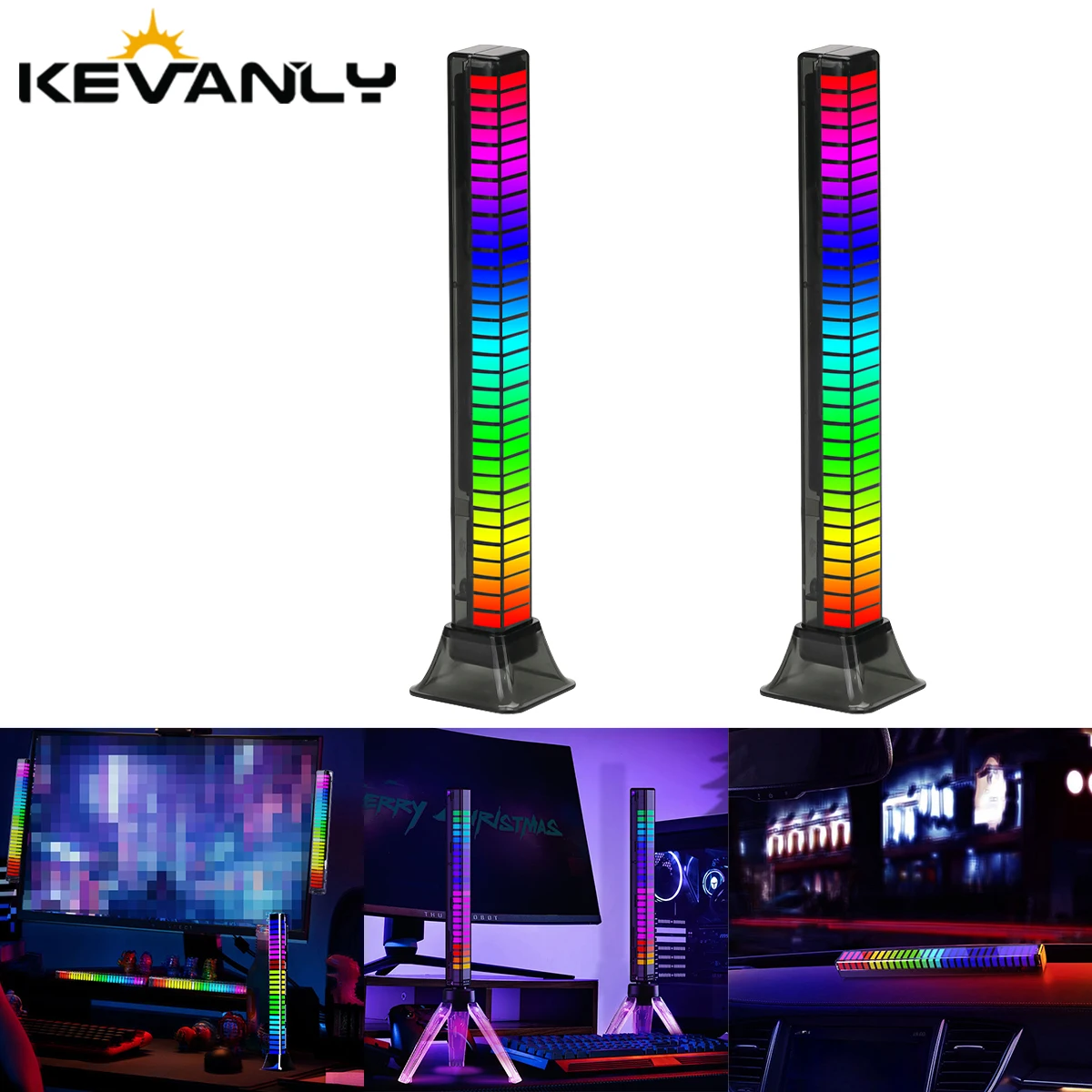 

RGB Music Sound Control LED Light Smart App Control with USB Pickup Rhythm Atmosphere light For Car Computer Desktop Decor Lamp