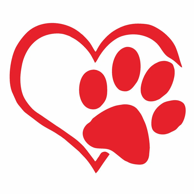 Love Heart Dog Paw Footprint Highly Reflective Sticker for Car Window Bumper Night Driving Warning Sign Reflector Animal Decal